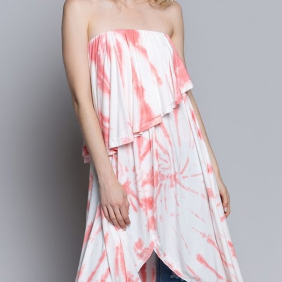 POL Dresses & Skirts - NWT POL Tie Dye Strapless Dress/Tunic S/M/L